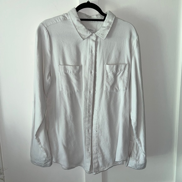 Carly Jean Los Angeles Tops - CJLA White Flannel Top